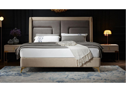 Compleet slaapkamerset: bed, 2 nachtkastjes, 3-delige set, designbedden, luxe.